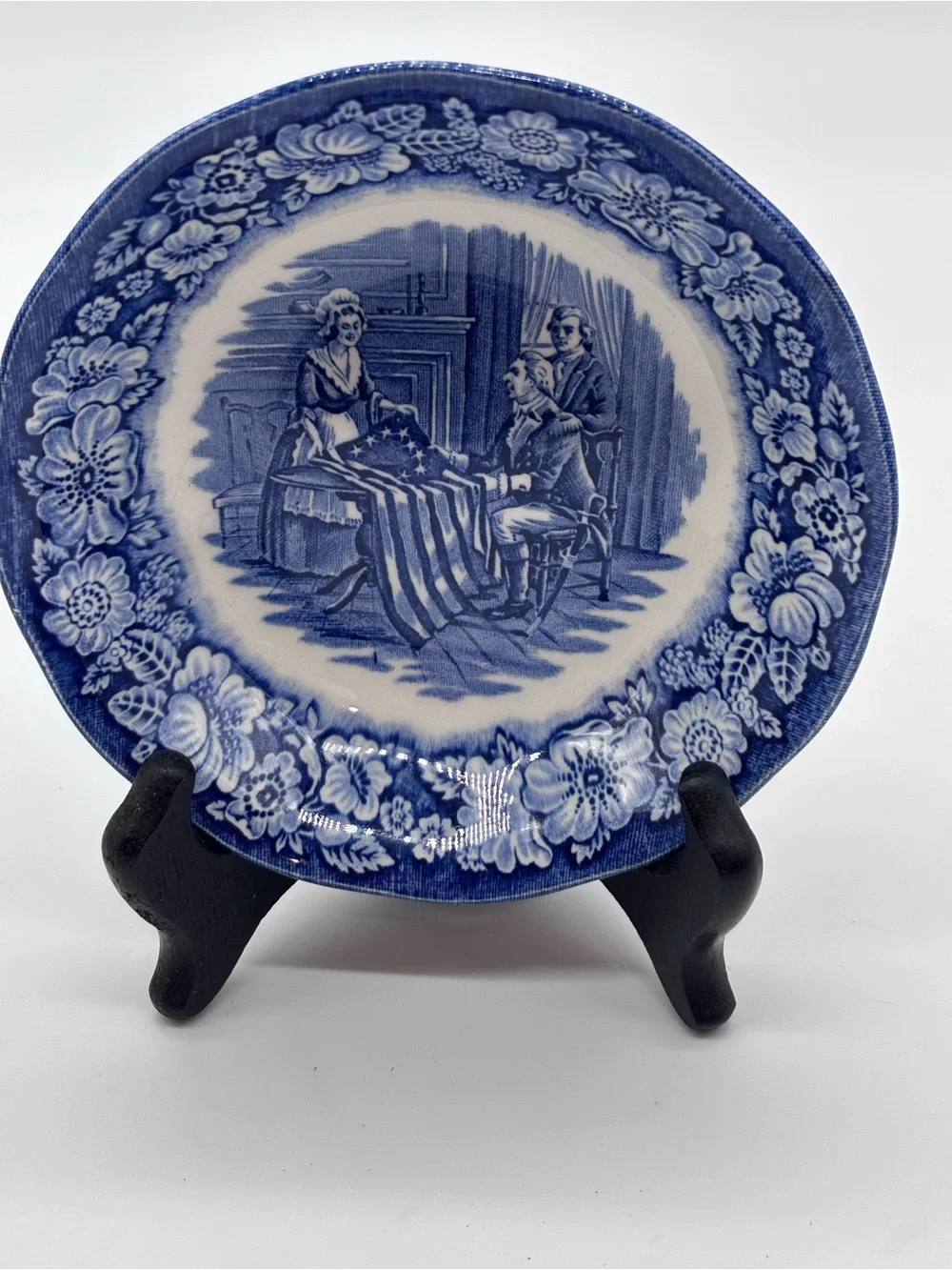 Vintage liberty blue Staffordshire ironstone Betsy Ross small bowl.